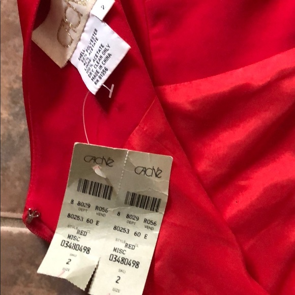 Cache RED dress floor length size 2 - Picture 2 of 4